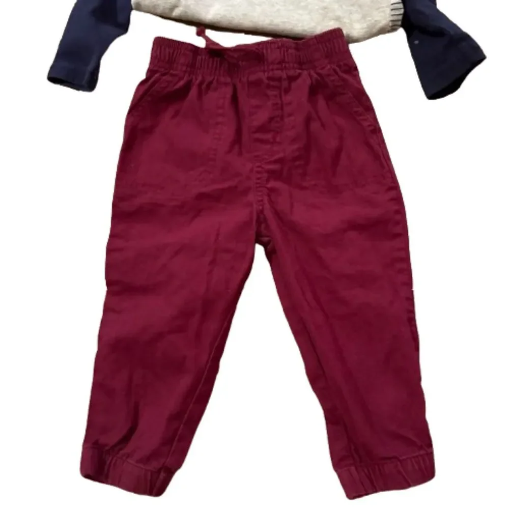 Toddler Boys Outfit Okie Dokie Layered Tee & Garanimals Joggers‎ Size 18 Months